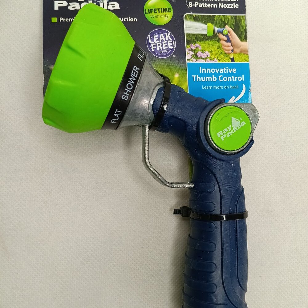 Ray Padula Adjustable 8 Pattern Heavy-Duty Spray Nozzle For Garden Hose Sprayer